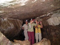 Karen, Kay & Donna in cave at Marble Arch