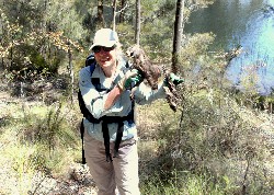 Sharon with remains of swamp wallaby