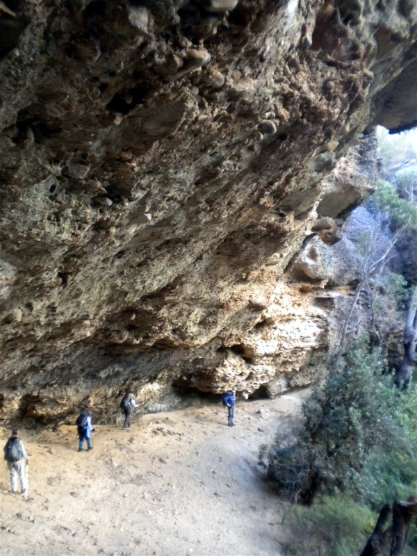 Typical large overhang in cliffline
