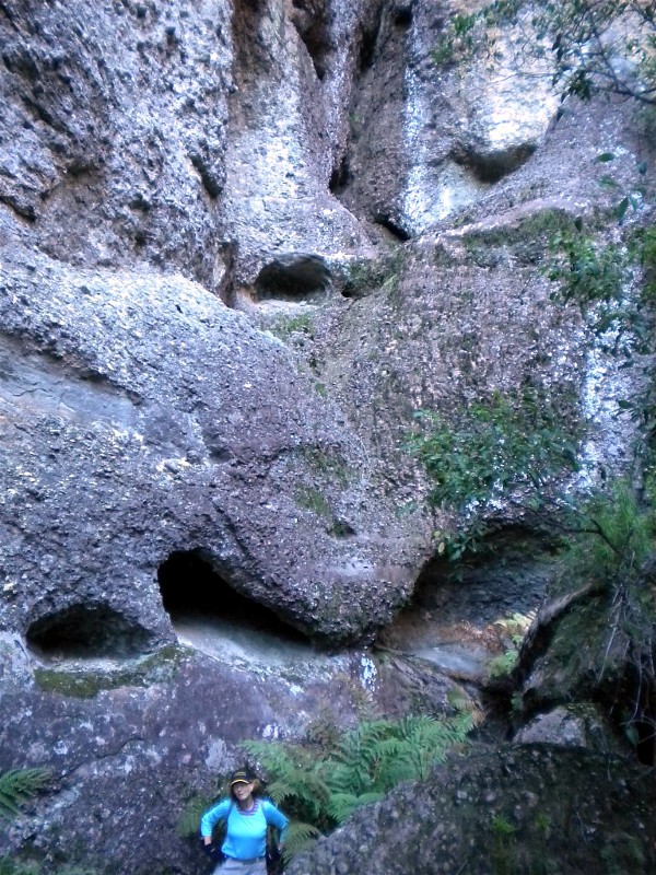 Lin below sculptured cliffs