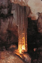 Karen with column in Careys Cave