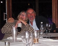 Mary and Bob enjoying dinner at Wee Jasper Pub