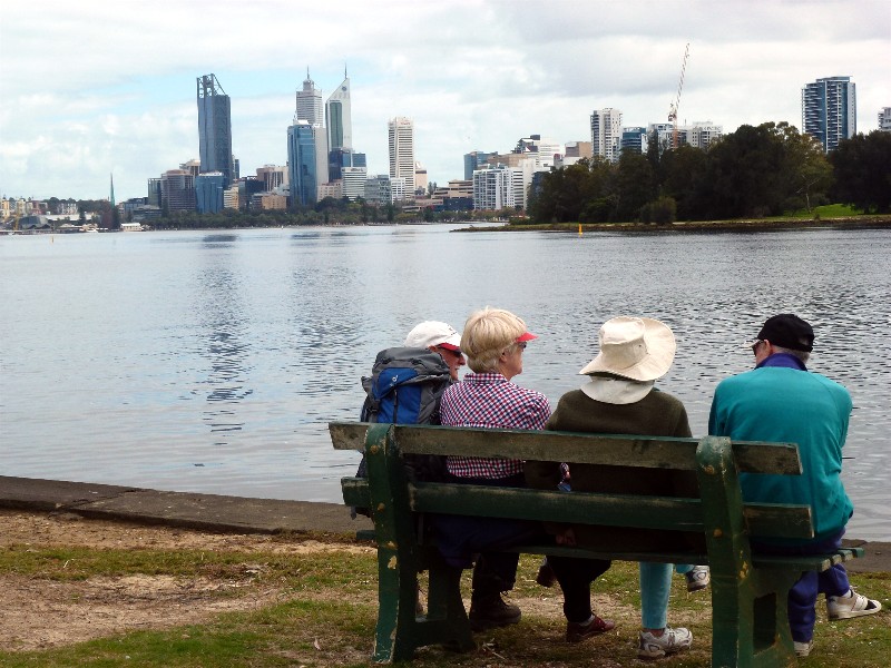 Perth city skyline and Swan River
